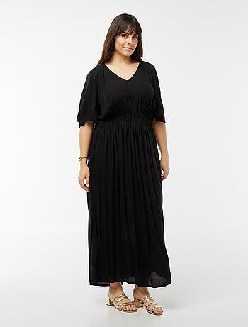 Robe longue en maille crêpe
