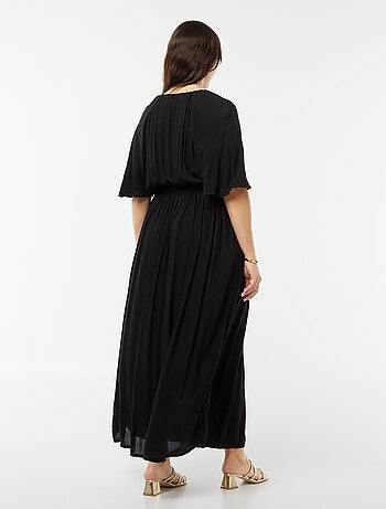Robe longue en maille crêpe