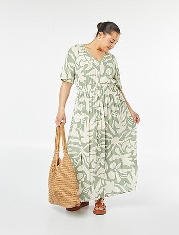Robe longue en maille crêpe