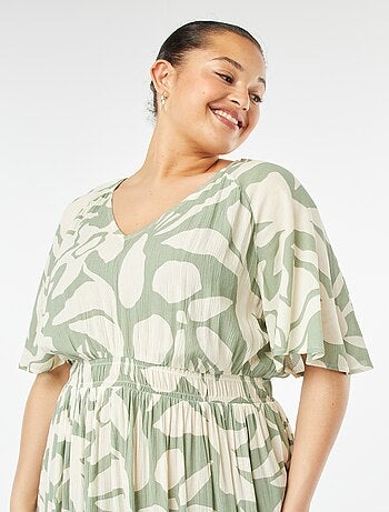 Robe longue en maille crêpe