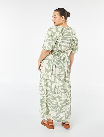 Robe longue en maille crêpe