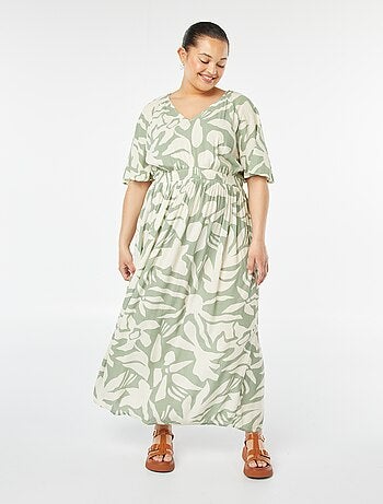 Robe longue en maille crêpe