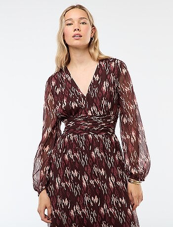 Robe longue imprimée à base volantée