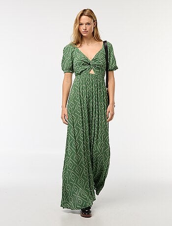 Robe longue imprimée avec fentes