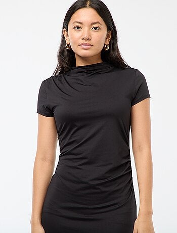 Robe longue manches courtes uni