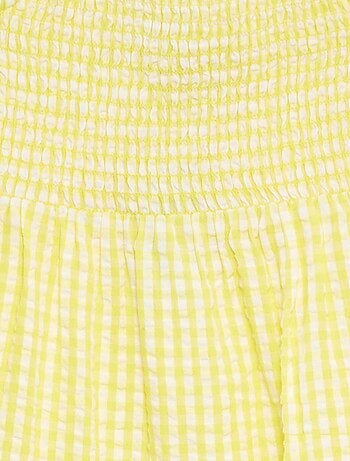 Robe matière crépon avec haut smocké