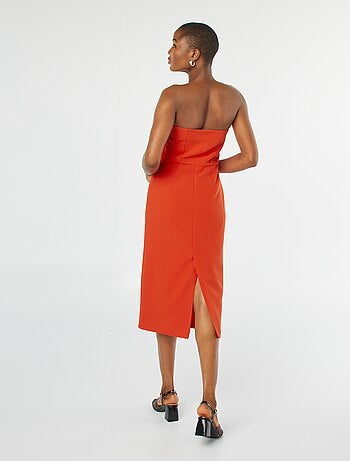 Robe midi bustier unie