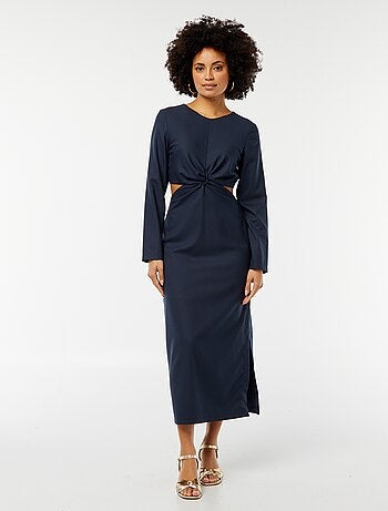 Robe midi effet twiste devant