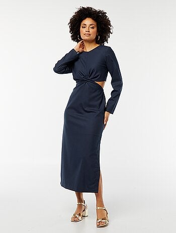 Robe midi effet twiste devant