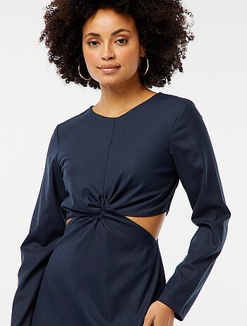 Robe midi effet twiste devant