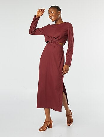 Robe midi effet twiste devant