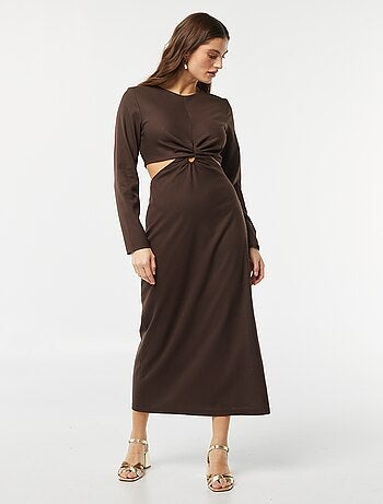 Robe midi effet twiste devant