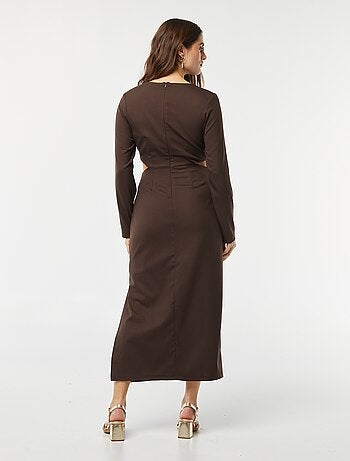 Robe midi effet twiste devant