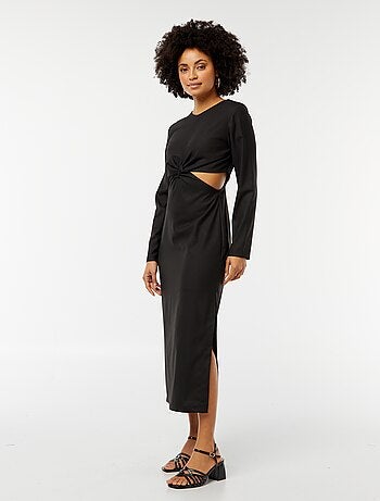 Robe midi effet twiste devant
