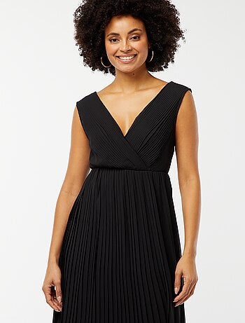 Robe midi large et plissée