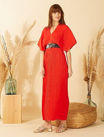 Robe plissée longue