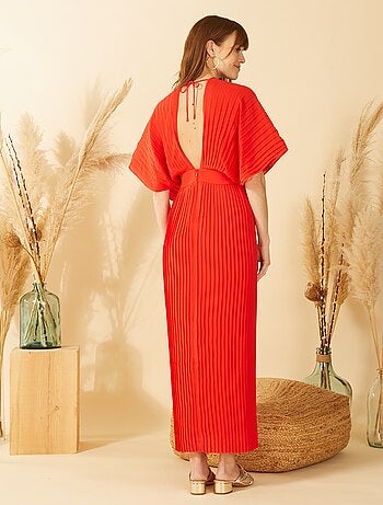 Robe plissée longue