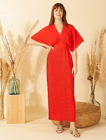 Robe plissée longue