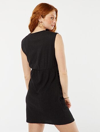 Robe portefeuille cintrée en maille crêpe