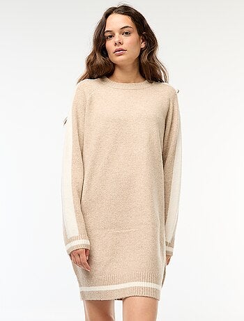 Robe pull avec bandes contrastantes