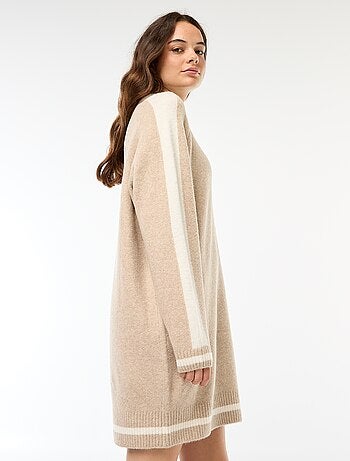 Robe pull avec bandes contrastantes