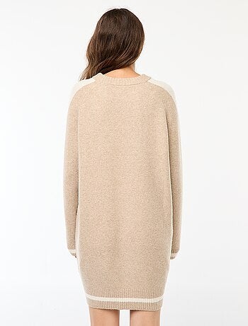 Robe pull avec bandes contrastantes