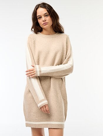 Robe pull avec bandes contrastantes