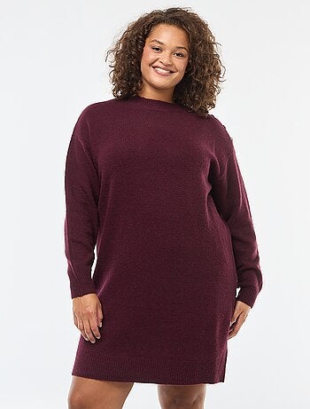 Robe pull avec boutons fantaisies à l'épaule