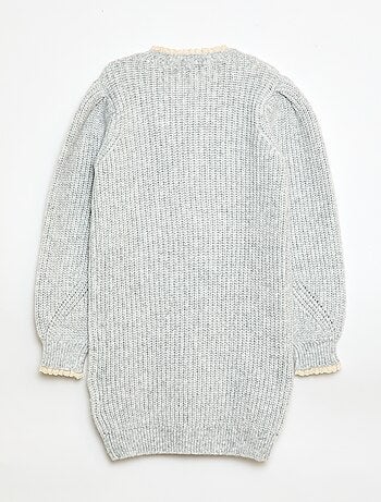 Robe pull avec col en dentelle