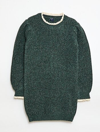 Robe pull avec col en dentelle