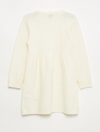 Robe pull avec maille ajourée et volants