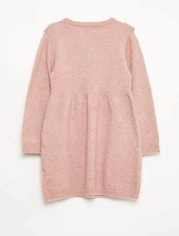 Robe pull avec maille ajourée et volants