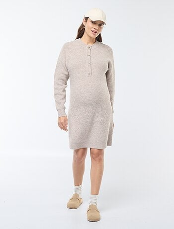 Robe pull d'allaitement à ouverture boutonnée