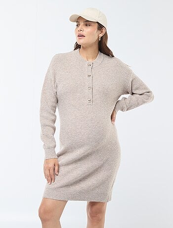 Robe pull d'allaitement à ouverture boutonnée