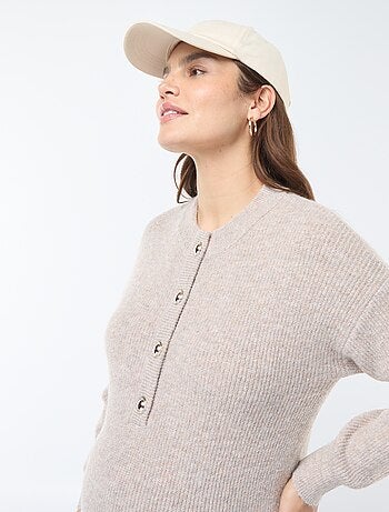 Robe pull d'allaitement à ouverture boutonnée