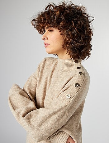 Robe pull en maille avec col montant