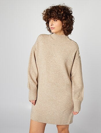 Robe pull en maille avec col montant