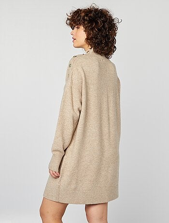 Robe pull en maille avec col montant