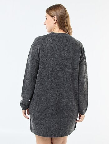 Robe pull en maille lourde avec strass au col
