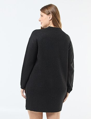 Robe pull en maille lourde avec strass au col