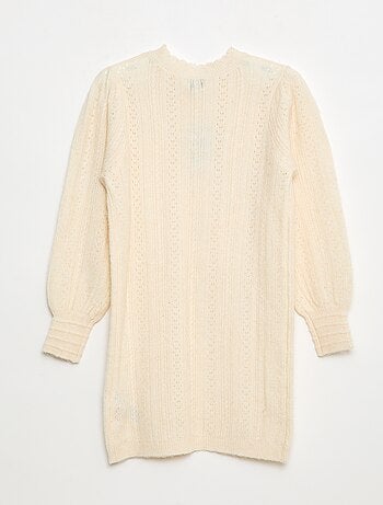 Robe pull en maille tricot ajourée