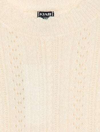 Robe pull en maille tricot ajourée