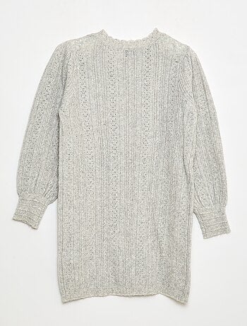 Robe pull en maille tricot ajourée