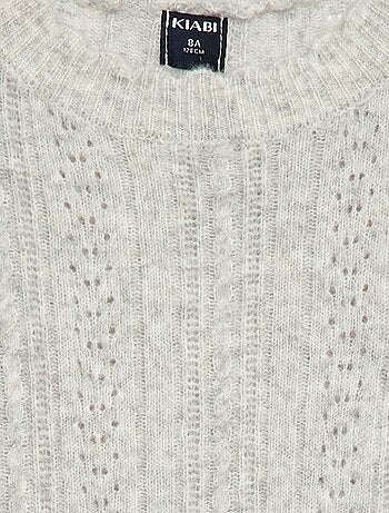 Robe pull en maille tricot ajourée