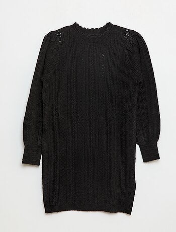 Robe pull en maille tricot ajourée