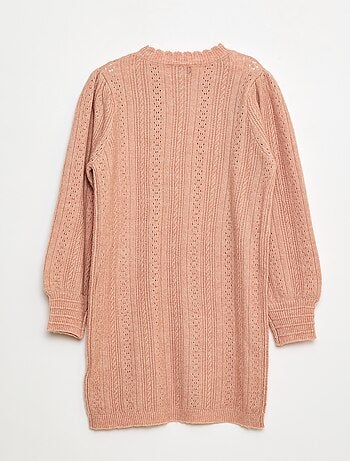 Robe pull en maille tricot ajourée