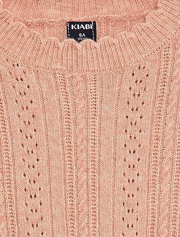 Robe pull en maille tricot ajourée
