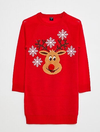 Robe pull en maille tricot 'Noël'