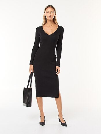 Robe pull longue en rib