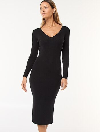 Robe pull longue en rib